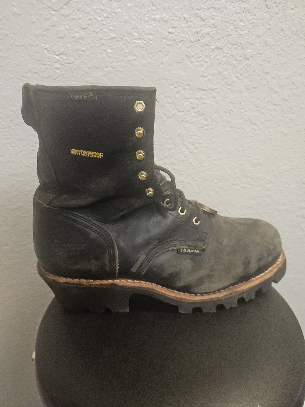 Chippewa Black and Brown Waterproof Men's Work Boot